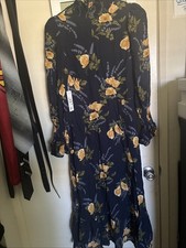 NEW, REFORMATION Galena Long Sleeve Midi Dress In Petit Jardin SZ 8