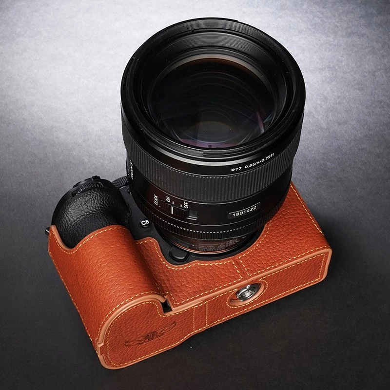 Handmade Real Leather Camera Half Cover Case Protective Base For Sony A9iii A9M3 - Image 4 of 4