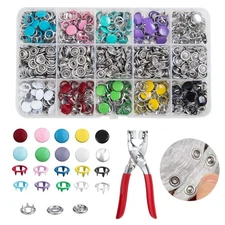 200 Sets Metal Snap Buttons Kit with Fastener Pliers Press Tool - 800 PCS 9.5...
