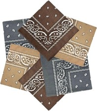 MDSTYLE 6 Pack 100 Cotton Bandanas 22  x 22" for Men  Women Paisley Handkerc