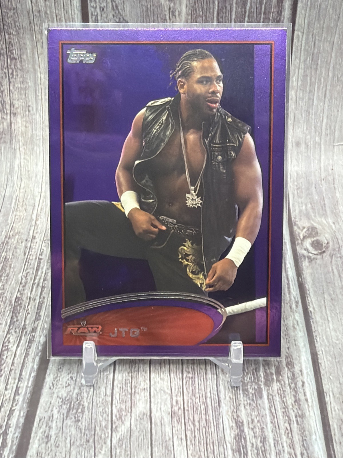 2012 Topps WWE Raw JTG Purple Foil #21