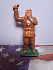 Rare American Metal AM6 Soldier W/ Gassed Or Shot In Neck