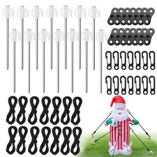 14 Pieces Christmas Metal Inflatable Stakes and Tethers Set, Heavy Duty Infla...