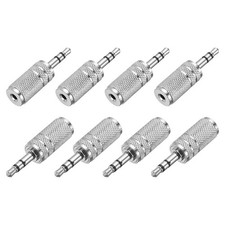 8 Pcs TRS3.5mm Male to 2.5mm Female Connector Nickel Plating Adapter