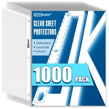 Sheet Protectors 1000 Pack Top Loading Reinforced 3Hole Page