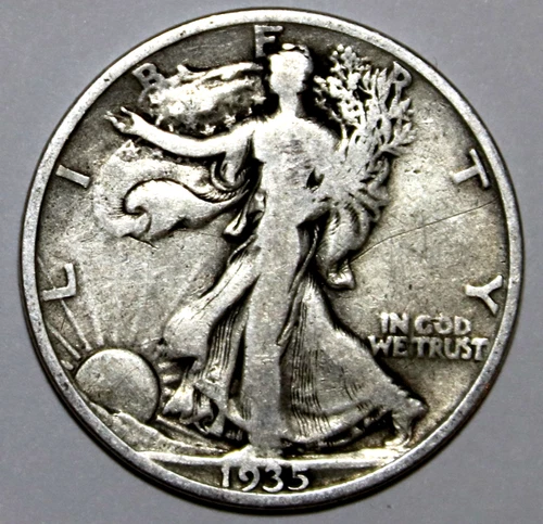 1935-P Walking Liberty Half Dollar - Very Good - Details - #2128EC