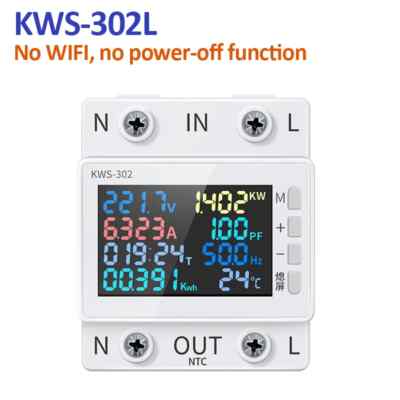 8in1 Multi-function Energy Power Voltmeter Voltage Amps Watt Kwh Meter