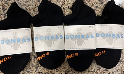 4 Pack Bombas WOMEN’s 4-7.5 Ankle Socks Size Small Black Multi Color NEW