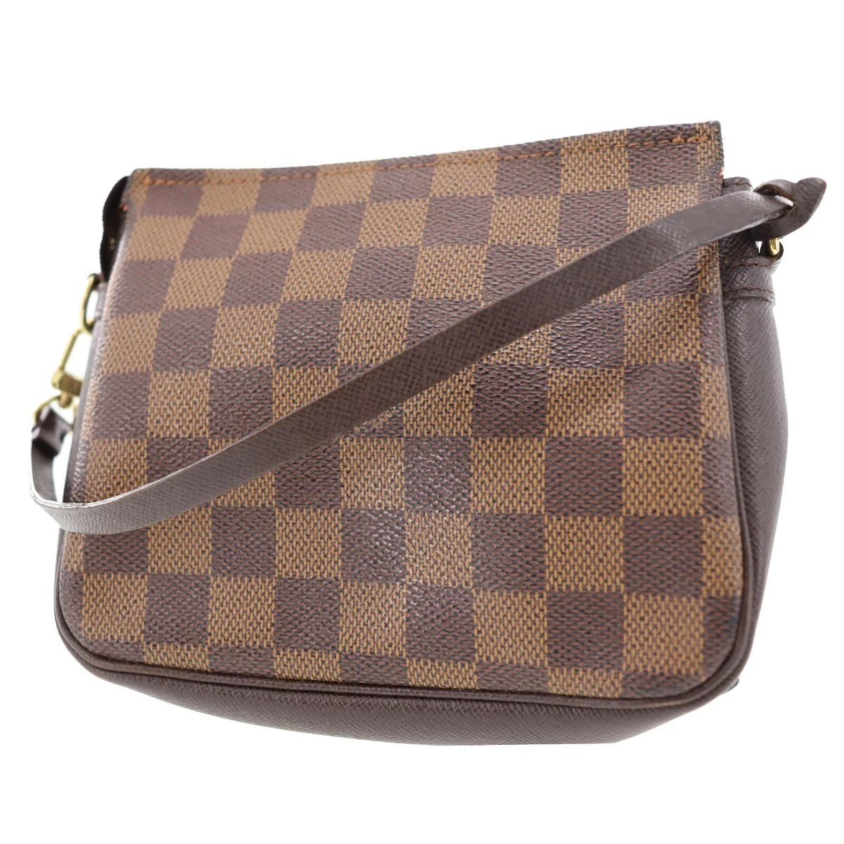 LOUIS VUITTON LV Trousse Makeup Used Handbag Pouch Damier N51982 Vintage  #AG329