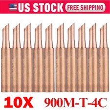 10x 900M-T-4C Pure Copper Soldering Iron Tips Set Lead-Welding Solder Tip Tool
