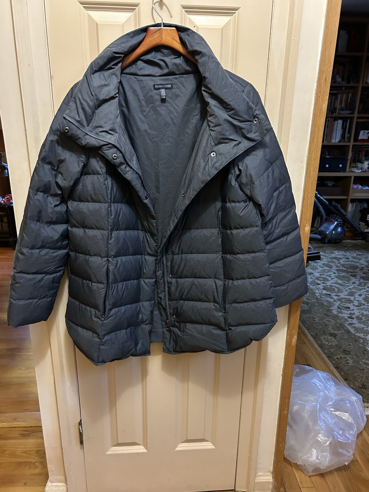 Gray Down Filled Puffer Jacket Coat With High Fun… - image 20