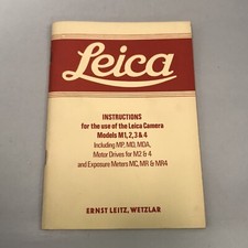 LEICA Instructions for use of LEICA Camera Models M1, 2, 3  4 By Ernst Wetzlar