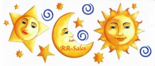 Celestial Moon Sun Face Swirl Stars 12 Sheet Wall Decor Imperial Instant Stencil