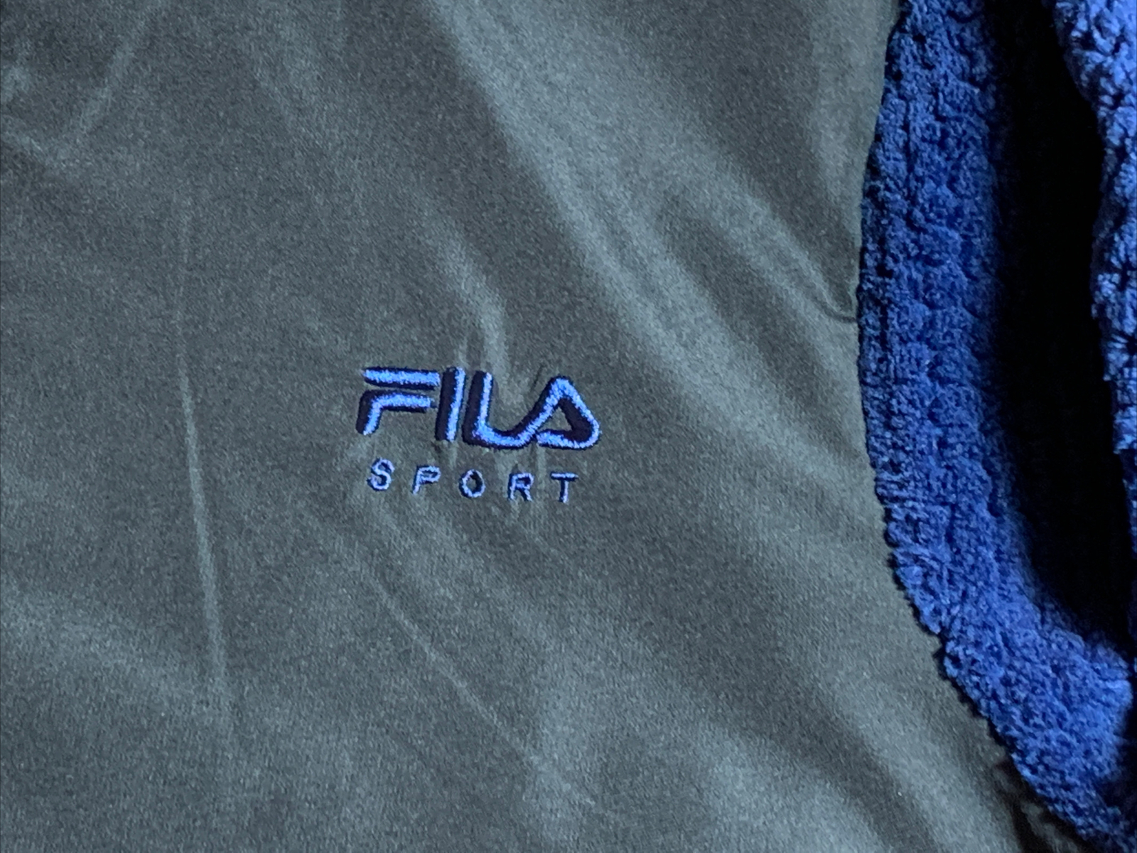 Giacca pile Fila donna taglia media M blu full zip atletica pile jacket