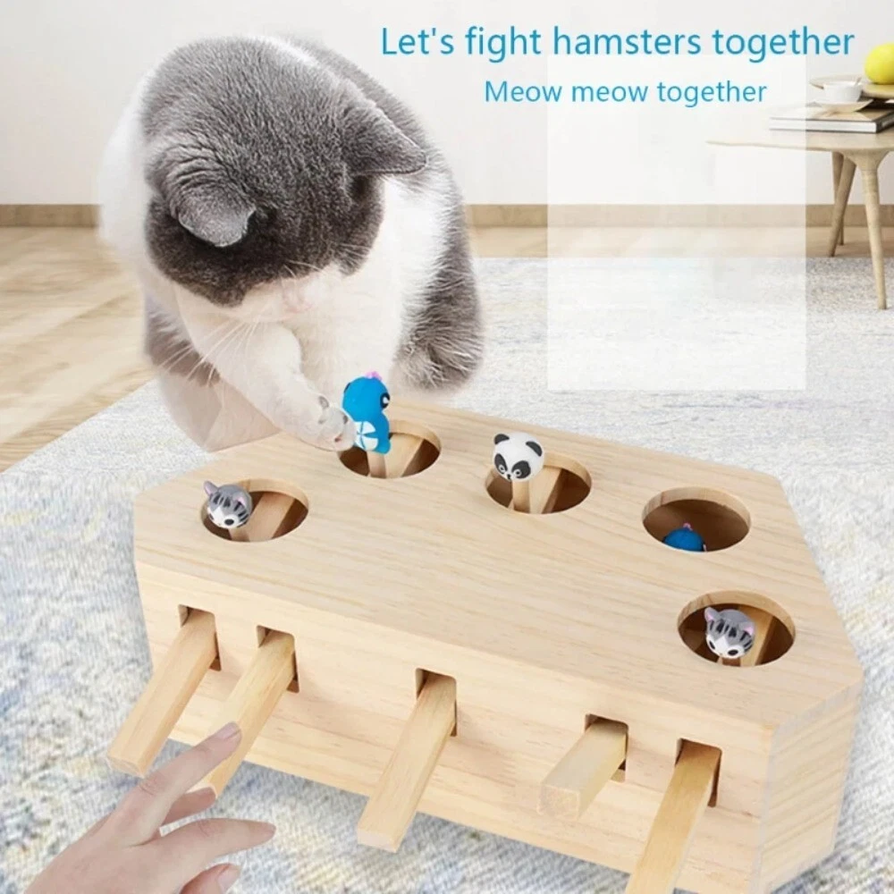Cat toys Whack-a-mole Interactive educational pet cat toys Solid wood cat toys
Opens in a new window