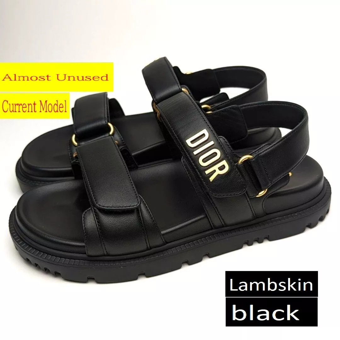 Sandales authentiques Dior Act taille 36 peau d'agneau noire