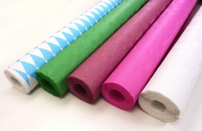 Papiertischdecke, Weiss Mit Damastprägung 50 X 1 M