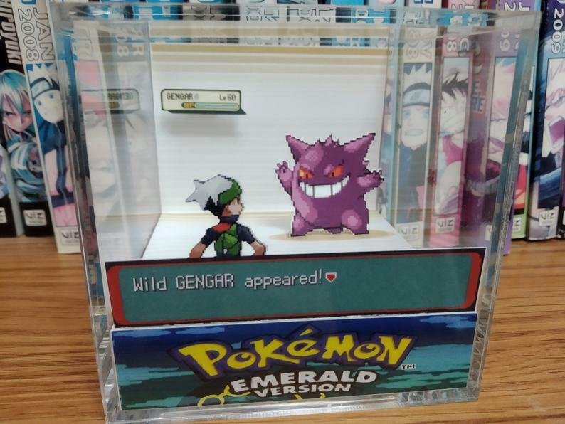 Pokemon Meme PP2 Encounter Handmade Diorama - Gameboy Gaming/Retro Cube -  Fanart