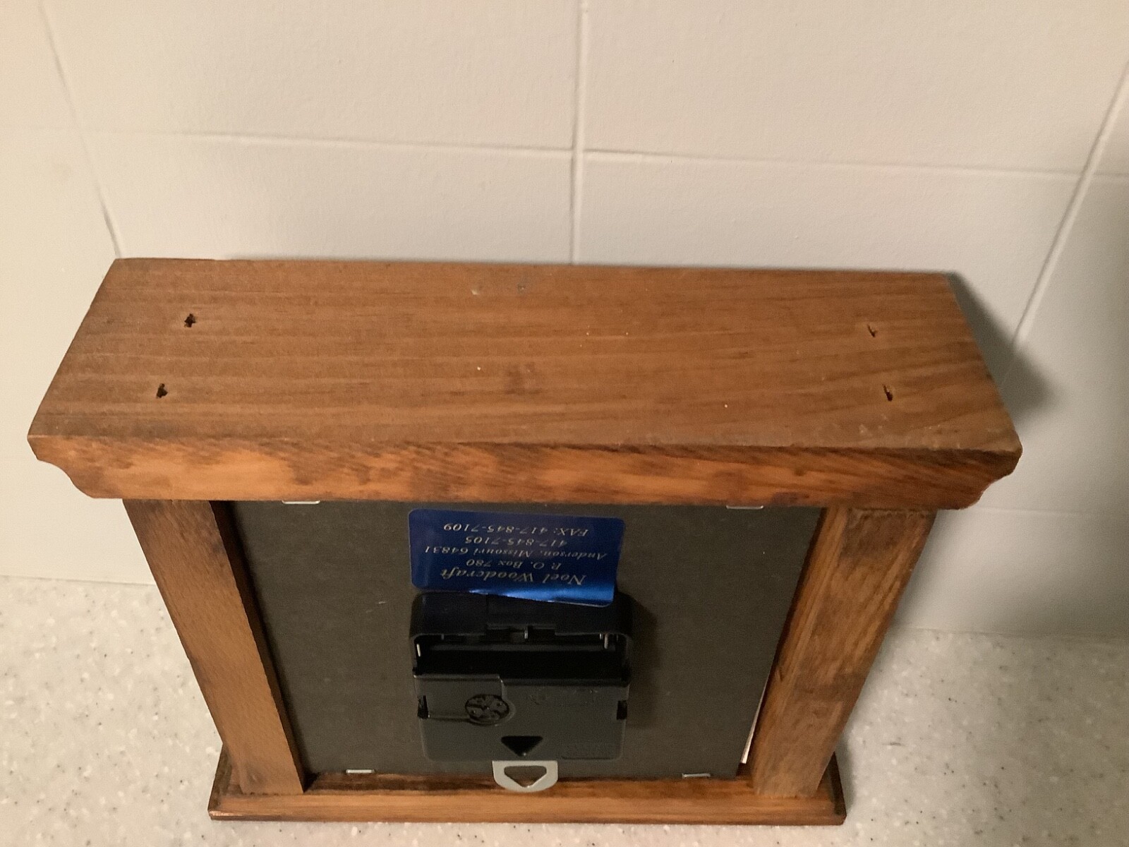 VTG Noel Woodcraft Wood Mantel Clock Missouri-Quartz-Battery Powered (TESTED)