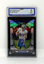 2022 PANINI SELECT #8 COOPER KUPP SILVER PRIZM - LA RAMS - ISA GRADED 9