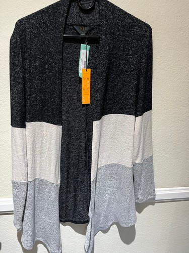 Mix By 41 Hawthorn STITCH FIX Abrianna Knit Dark Gray Cardigan - Women's S - NEW