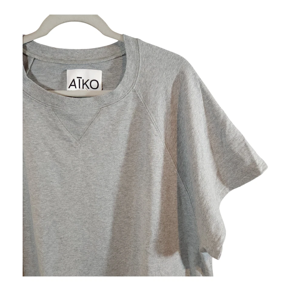 AĪKO Gris Manga Corta Raglán Gran Tamaño Longline Sudadera Informal Para Mujer XS Foto 3 de 4