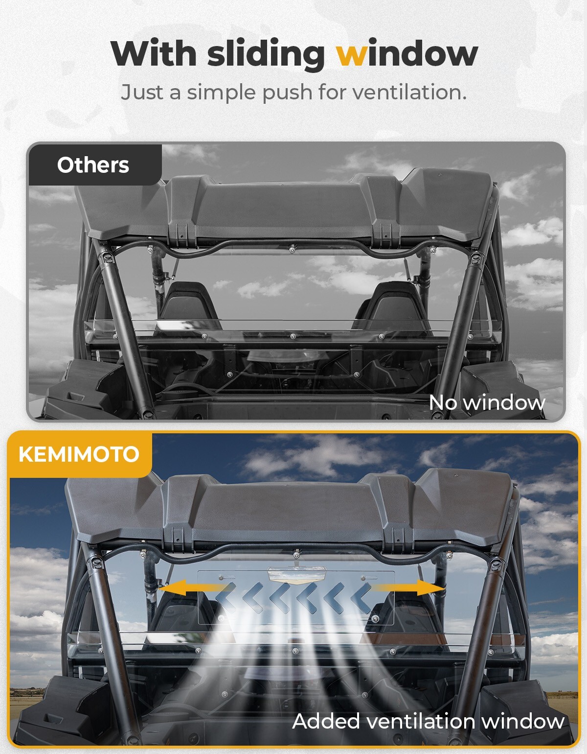 Rear Windshield W/ Sliding Window for 2024 2025 Polaris RZR XP 1000 ...