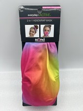 Scunci everyday  Active 2-in-1 HEADWRAP  MASK 1-Pack Multicolor/Tye Dye NEW