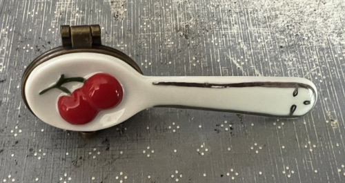 Departmnt 56 Trinket Box Spoon with "Life is Just a Bowl of Cherries" - Picture 1 of 3