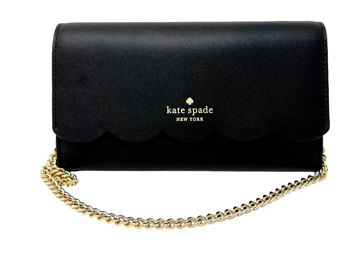 Kate Spade Gemma Wallet on a Chain Crossbody Handbag, Black, S