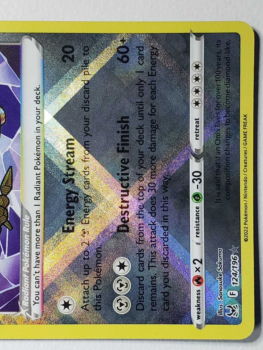 HOLO Radiant Steelix 124/196 NM / M - Lost Origin Pokemon Card $2 Flat Shipping | eBay HOLO Radiant Steelix 124/196 NM / M - Lost Origin Pokemon Card $2 Flat Shipping | eBay