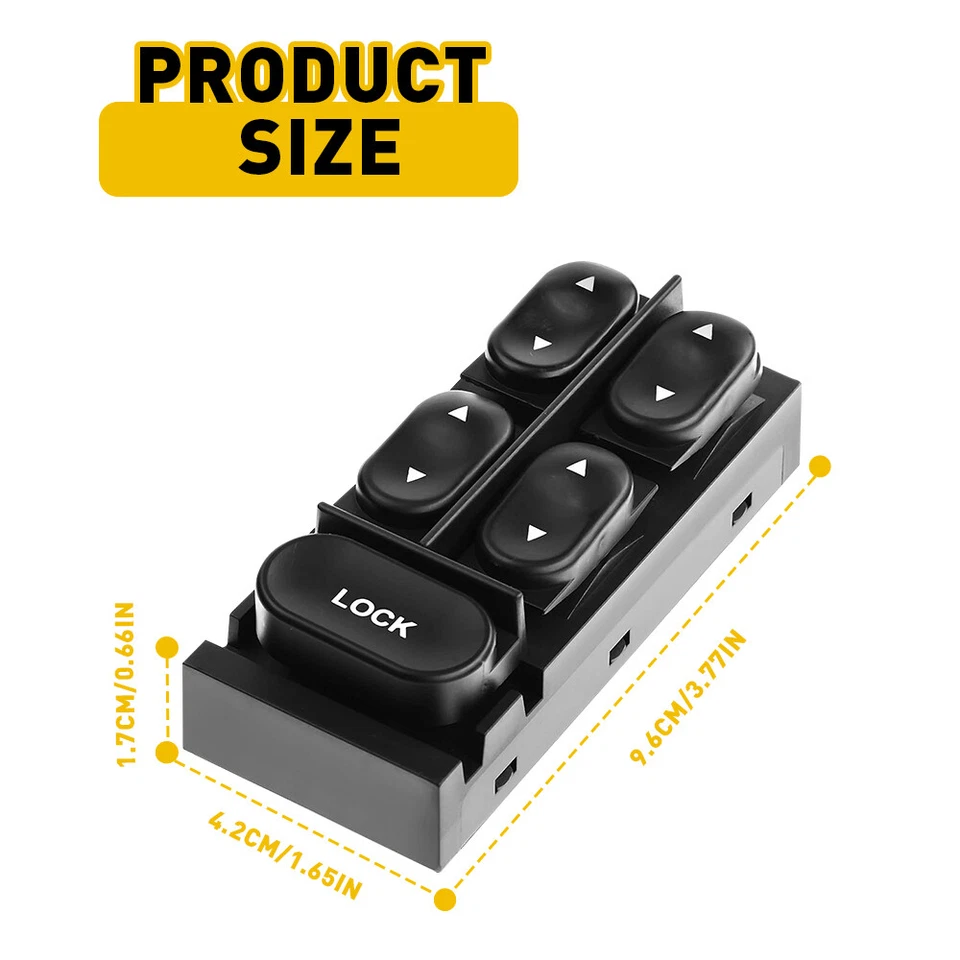 Interruptor de puerta de ventana eléctrica principal F4ZZ14529B para Ford Mustang 1994-04 convertible Foto 2 de 4