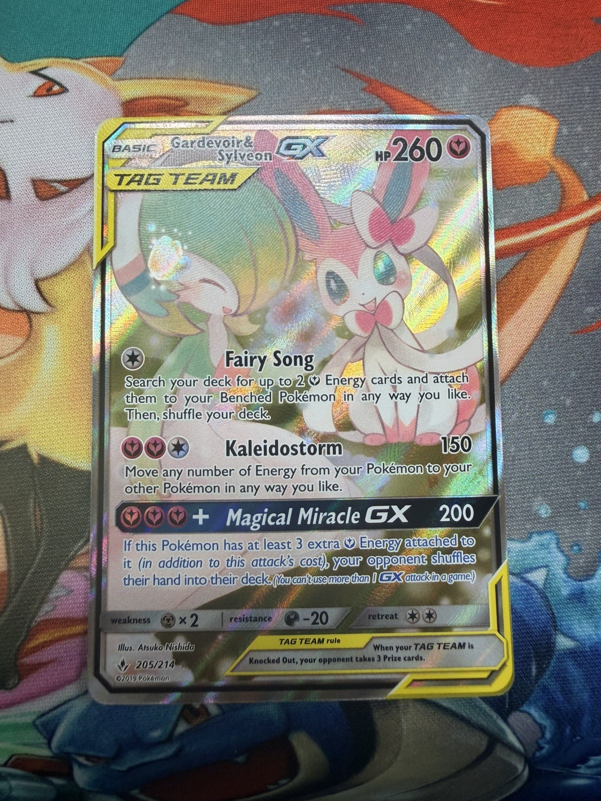 Pokemon Gardevoir & Sylveon GX 205/214 Unbroken Bonds TAG TEAM Full Art Holo