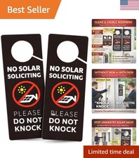 No Soliciting Sign for House, No Solar Panel  Salesman Door Sign, 2 Pack Dou...