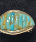 Pete Sierra Navajo Ring Turquoise Sterling Silver Sz 11.5 Cobblestone — photo 7