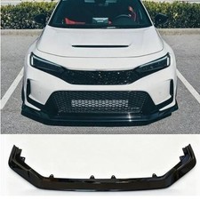V Style 3pcs Front Lip Splitter For Honda Civic Type R Fl5 2023-2026 Gloss Black