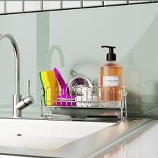 KABUM 304 Stainless Steel Sponge Holder for Kitchen Sink, Compact Sink Caddy ...
