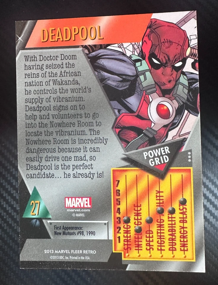 2013 Fleer Marvel Retro - Metal - DEADPOOL #27 - NM/M - Image 2 of 2