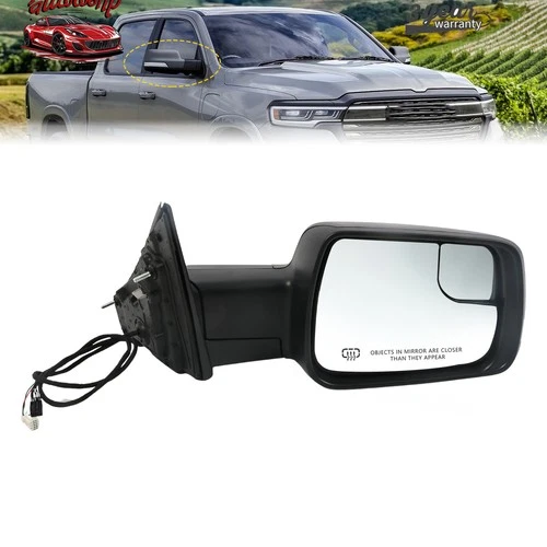 Power Textured Black Mirror For Ram 1500 2019-2021 2024 Right Heated Turn Signal