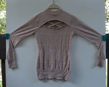 G by GUESS Women's Top Sweater Shirt Cutout Tan Size S