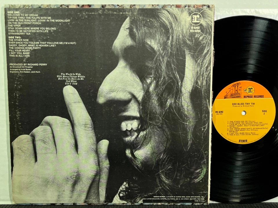 God Bless TINY TIM LP REPRISE 1968 Psych Folk Tip-Toe Thru The Tulips With Me - Image 2 of 2
