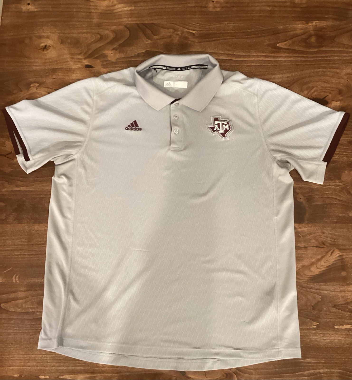 Adidas Texas A&M Aggies Polo Shirt Men’s XL Gray Climalite Short Sleeve
