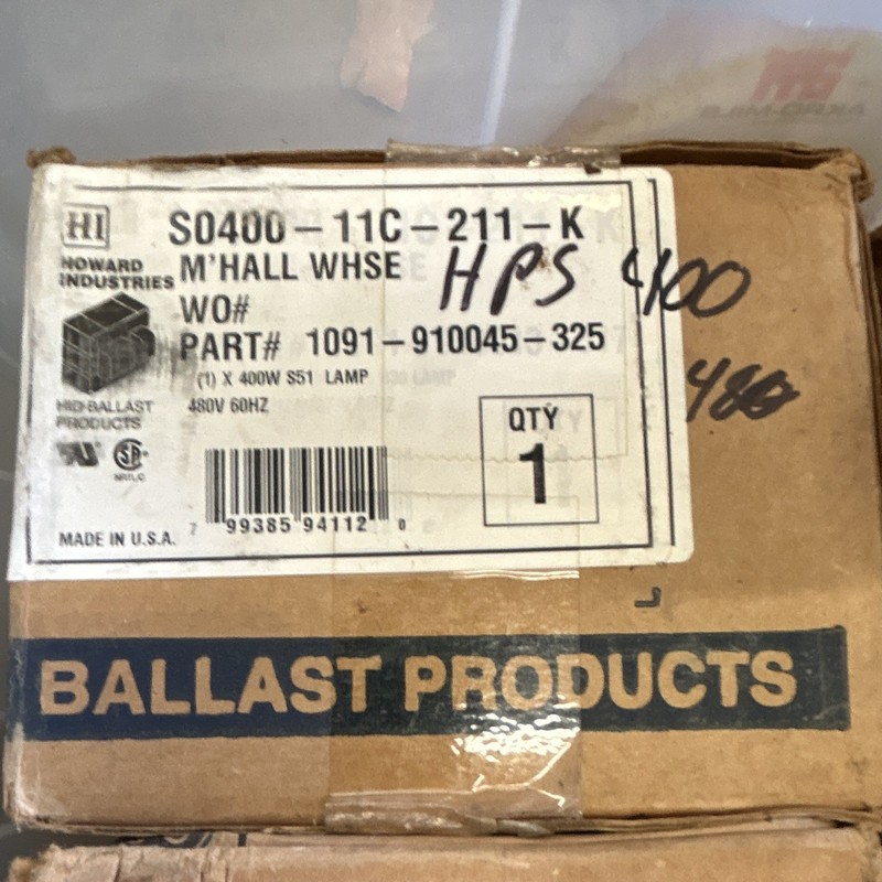 Howard Industries S0400-11C-211-K HID Ballast 400W HPS 480V 60Hz