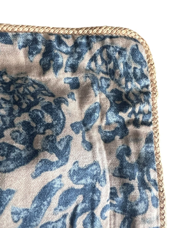 Conjunto de 2 fronhas Ralph Lauren azul damasco 100% algodão feitas na Itália - Imagem 2 de 4