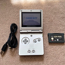 Nintendo Game Boy Advance SP AGS-001 Silver Frontlight PAL + USB & Star Wars