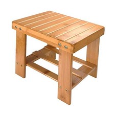 Taburete de banco de bambú, taburete de pie de madera de 10 pulgadas para dormitorio pequeño-10 pulgadas