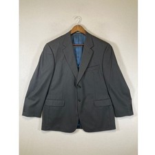 Classic Professional Towncraft Mens 44 REG Gray Pinstripe Wool 2-Button Blazer