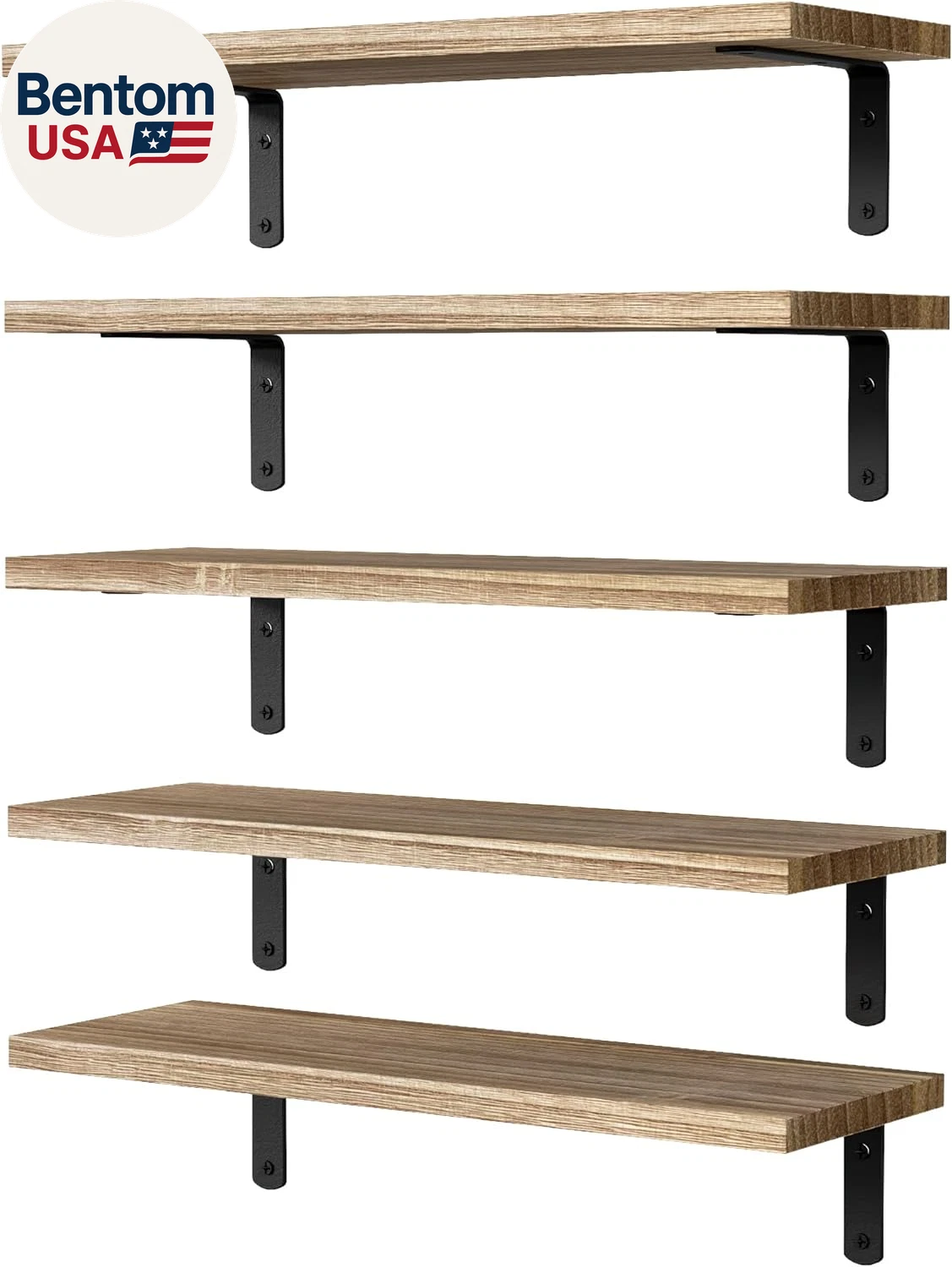 Floating Shelves, 5 Sets Wall Shelves, Wood Floating Shelves for Bedroom Wall Dé