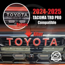 Super Cast Vinyl Decals fit for TACOMA TRD PRO Grille Overlay Letters 2024 2025
