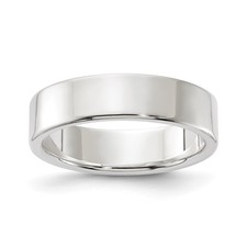 Sterling Silver Flat Wedding Band, Classic 5mm Wide, Lightweight Ring, Polished